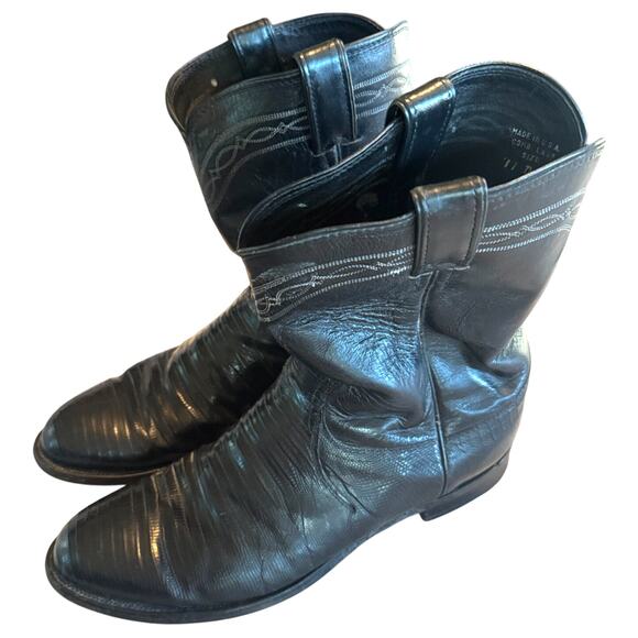Justin Boots | Shoes | Justin Boots 312 Mens Exotic Black Lizard Roper ...